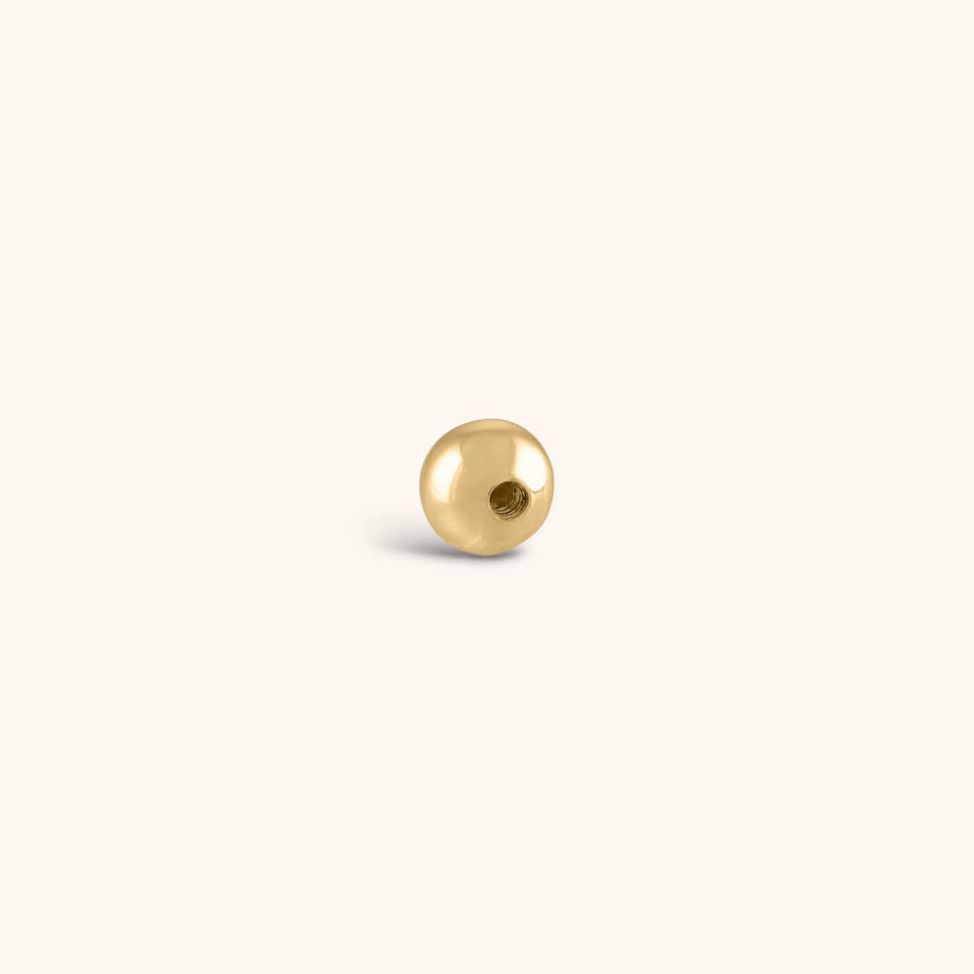 Solid 14k Gold Threaded Ball Back