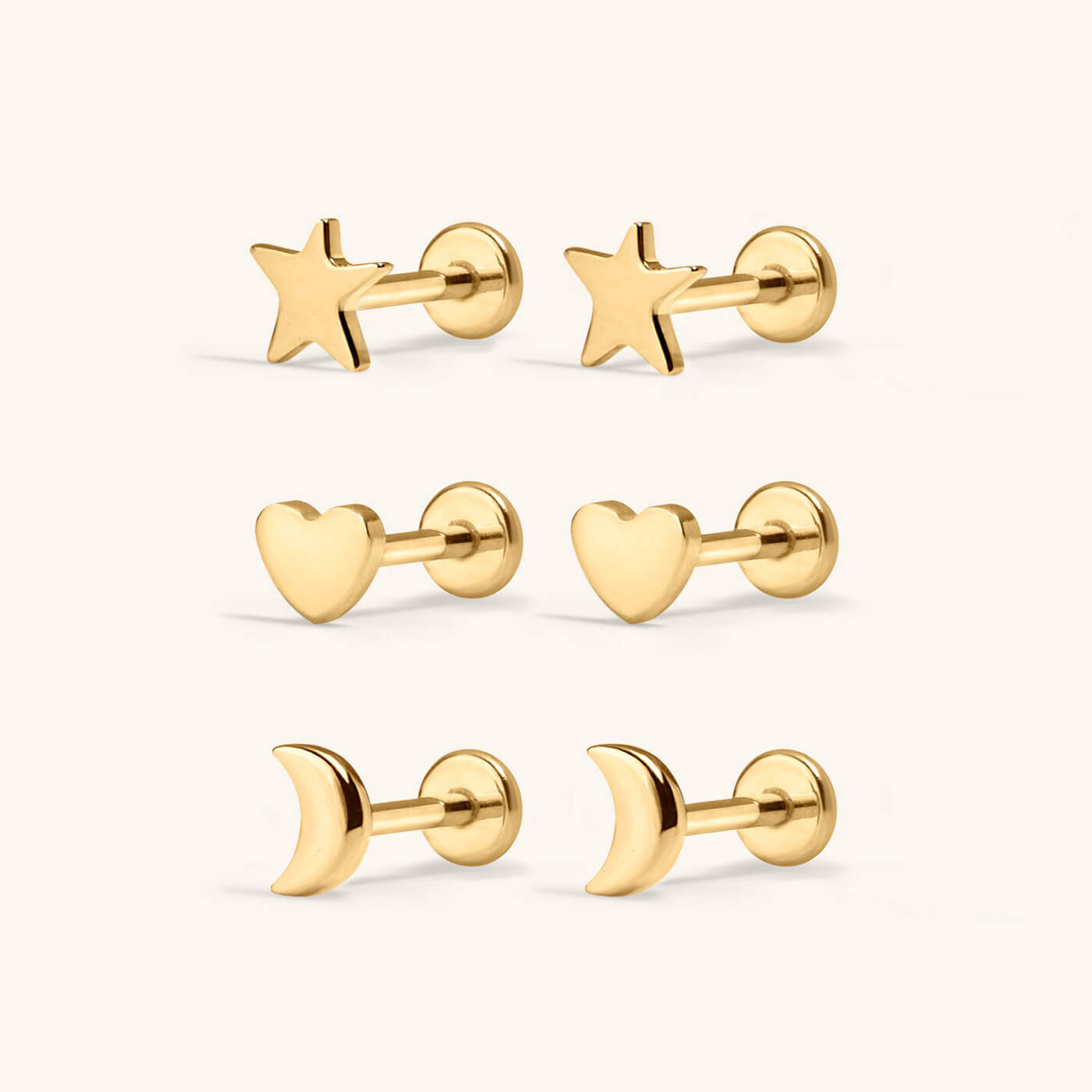 Classic Shapes Nap Earrings Trio