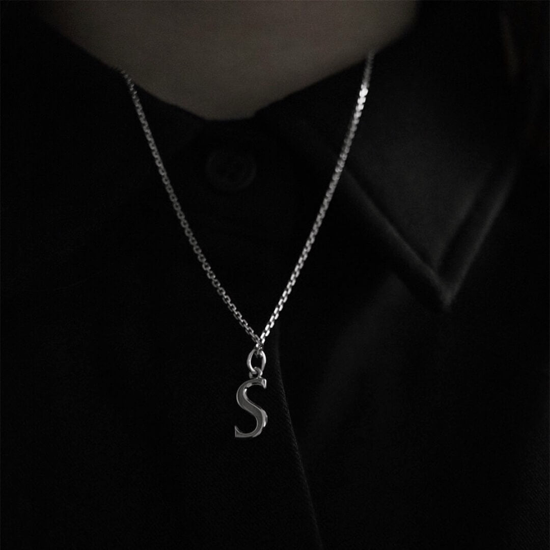 Initial Charm Necklace in Sterling Silver