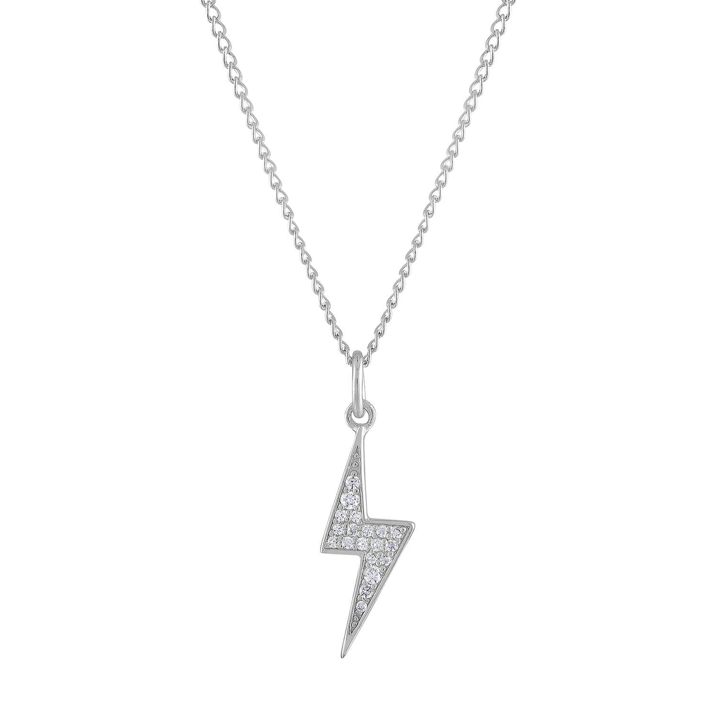 Pave Lightning Charm Necklace