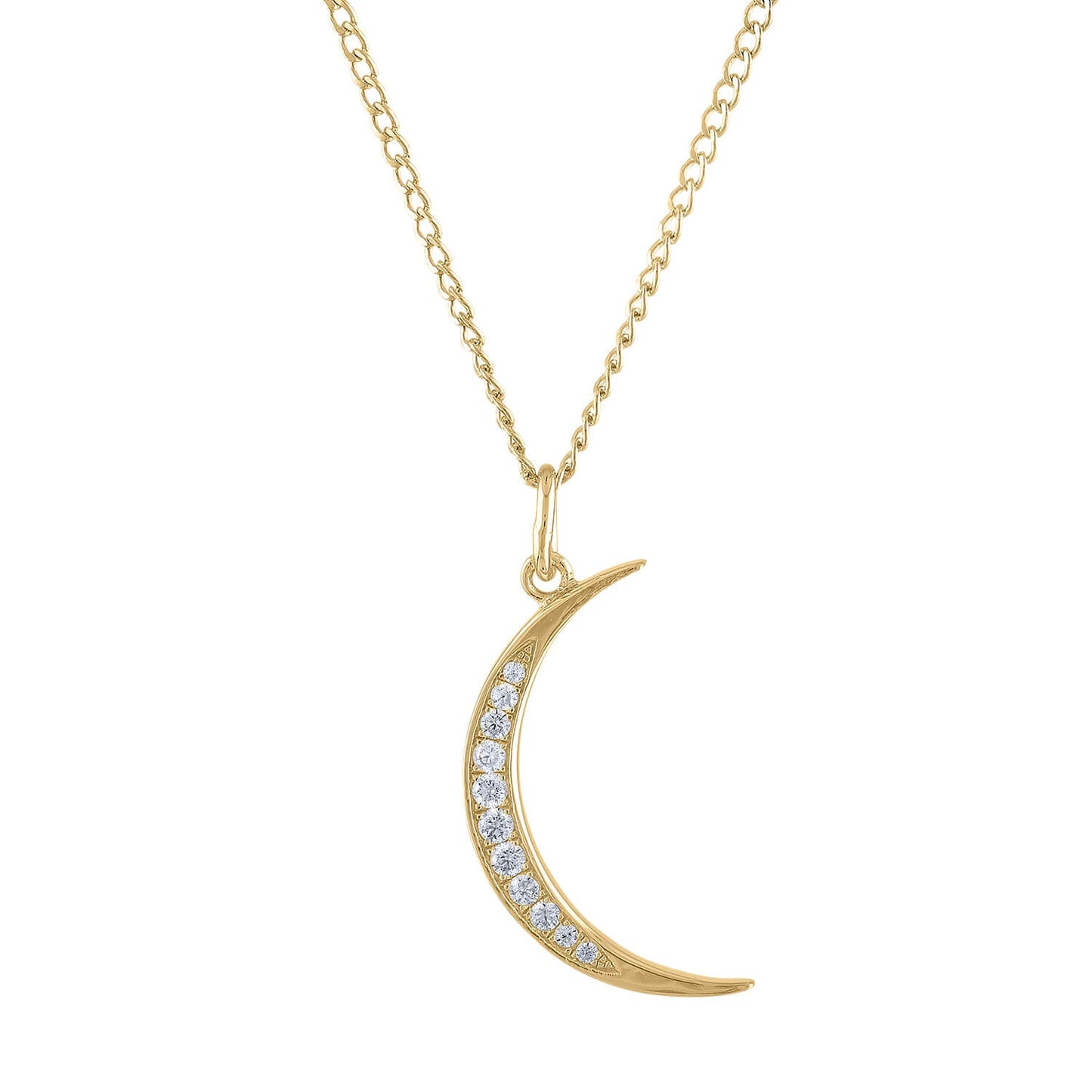 Pave Moon Charm Necklace