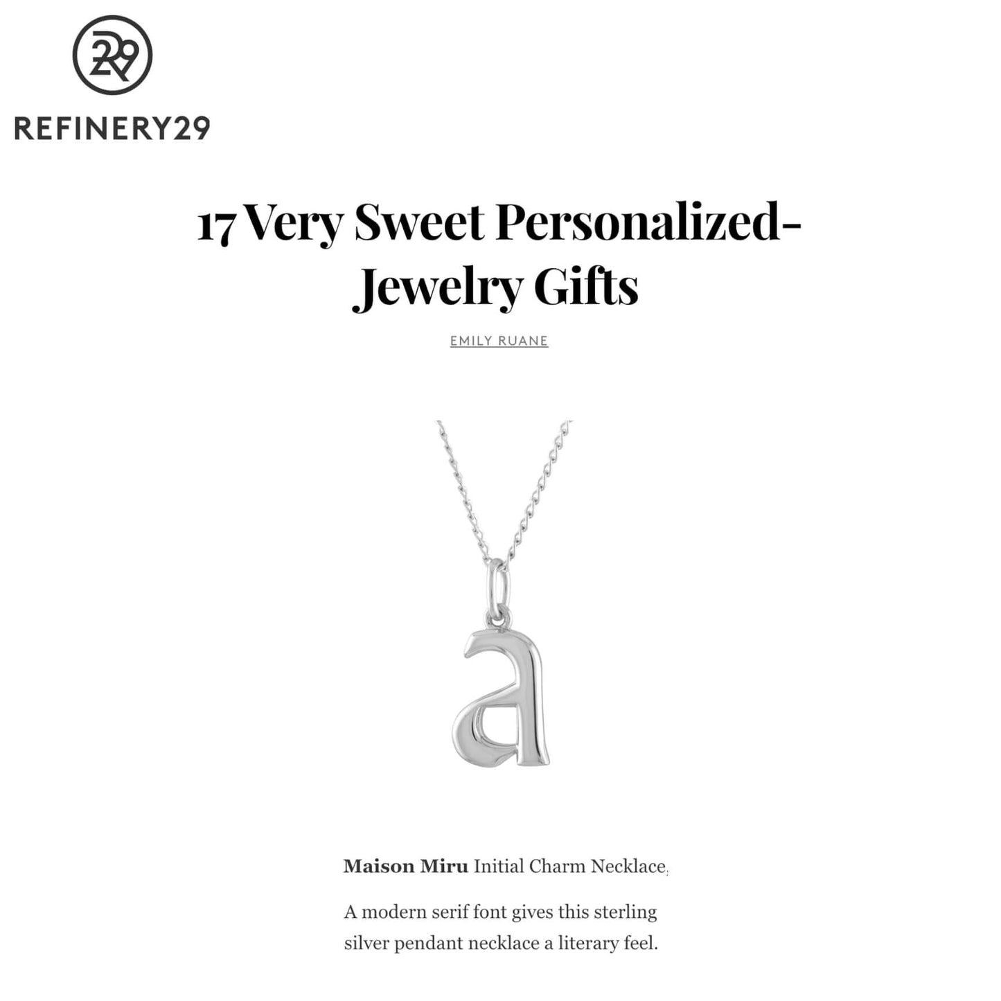 Initial Charm Necklace in Sterling Silver